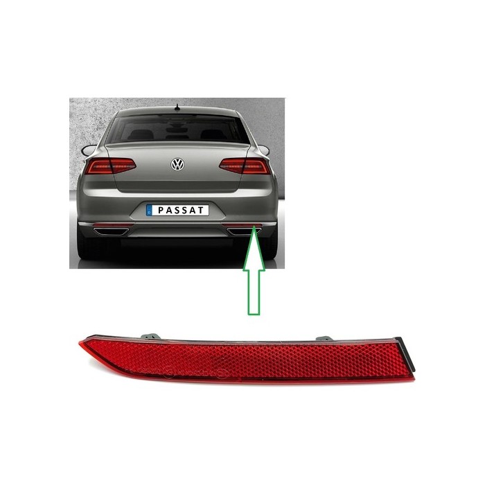 Pare Choc Réflecteur Arrière Droit Pour Vw Passat - à partir de 2015 3G0945106A