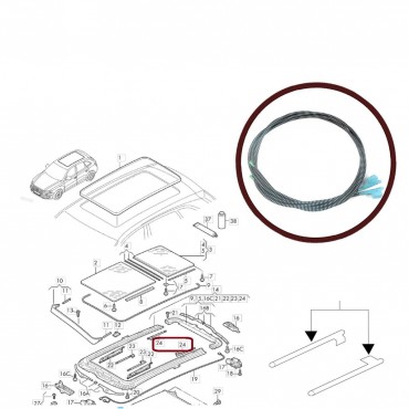 2 Cables Rouleau de Toit Ouvrant Panoramique Pour Vw Audi Seat Skoda 1K9898870