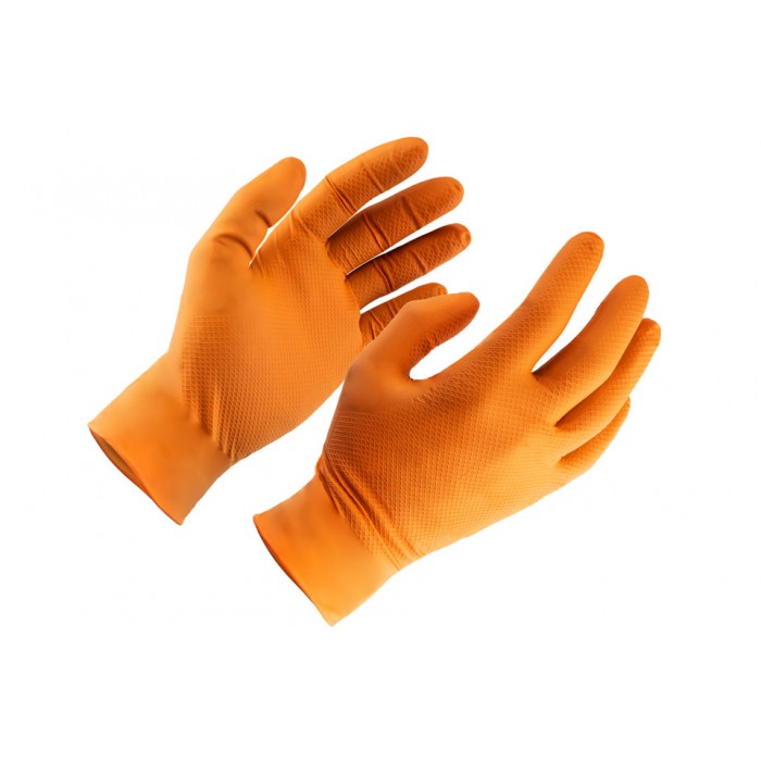 50 Gants Nitrile Orange Taille M Pour GLVGRPOM