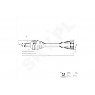 Arbre de transmission Cardan Pour VW Audi Seat Skoda 6R0407761KX 6R0407761K