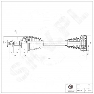 Arbre de transmission Cardan Pour VW Audi Seat Skoda 6R0407761KX 6R0407761K