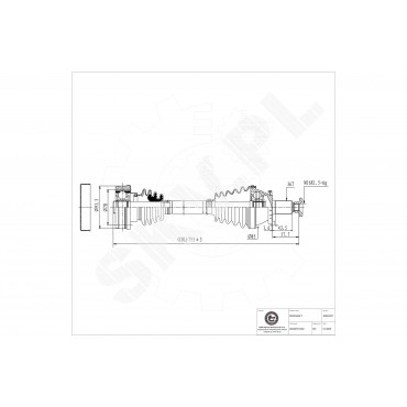 Arbre de transmission Cardan Pour VW Audi Seat Skoda 6Q0407452FX 8Z0407272AM