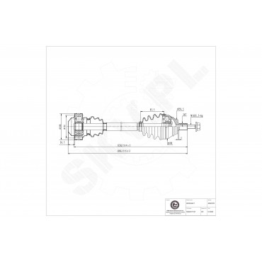 Arbre de transmission Cardan Avant Gauche Pour VW Audi A3 Seat Skoda 2K0407271E