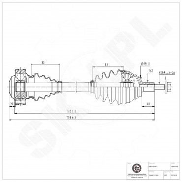 Arbre de transmission Cardan Avant Droit Pour VW Audi A3 Seat Skoda 5K0407762BX