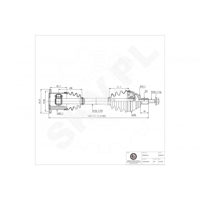 Arbre de transmission Cardan Pour VW Audi Seat Skoda 1K0407762QX 1K0407272ER