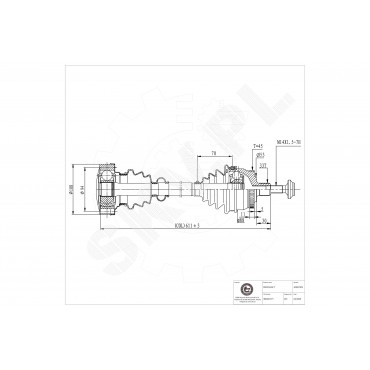 Arbre de transmission Cardan Pour VW Passat Audi A4 Skoda 8D0407451AV 3BD407271