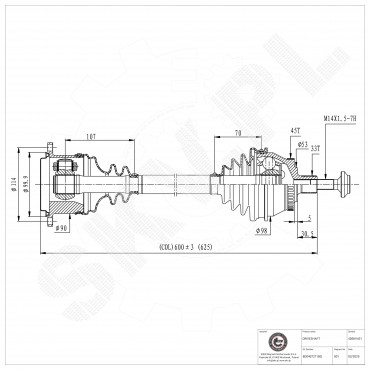 Arbre de transmission Cardan Pour VW Passat Audi A4 Skoda Superb I 1.9 TDI