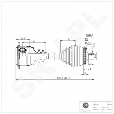 Arbre de transmission Cardan Avant Gauche Pour VW Passat Audi Skoda 8D0407451QX