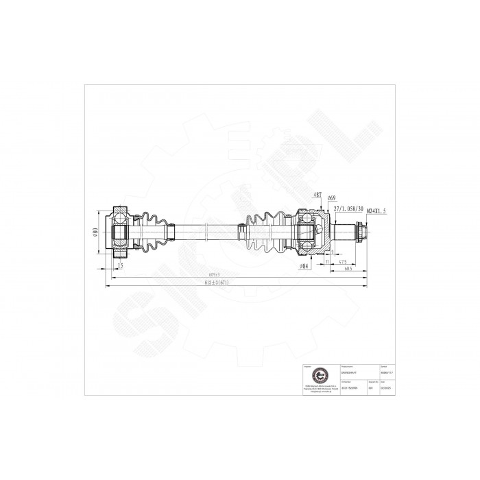 Arbre de transmission Cardan Pour BMW Série 1 E81 E82 E87 E88 3 E90 33217553561