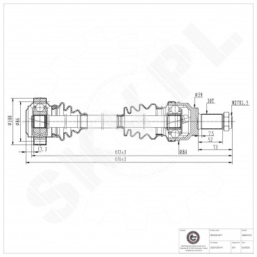 Arbre de transmission Cardan Pour BMW Série 5 E39 33201229141 33201229374