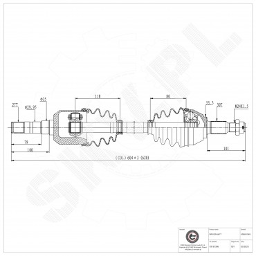 Arbre de transmission Cardan Pour Opel Cadillac Saab Vauxhall 93167306 12771474