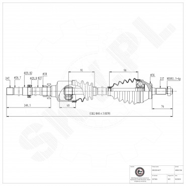 Arbre de transmission Cardan Pour Peugeot 205 Citroën C15 Visa