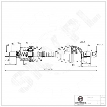 Arbre de transmission Cardan Pour Peugeot Fiat Toyota Citroën 9809154580 3272RV