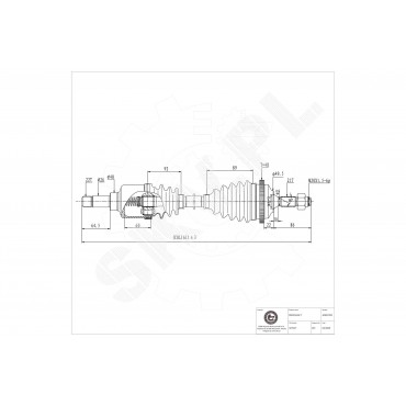 Arbre de transmission Cardan Avant Gauche Pour Peugeot 206 806 Citroën Evasion