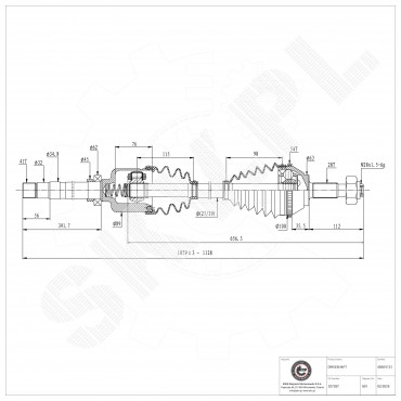Arbre de transmission Cardan Pour Peugeot Fiat Citroën 1463108080 1491238080