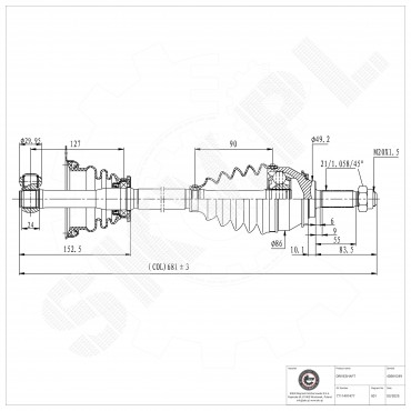 Arbre de transmission Cardan Pour Renault Logan Sandero Dacia Logan Sandero