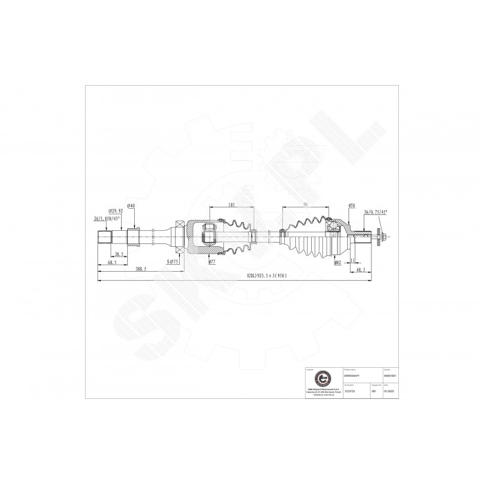 Arbre de transmission Cardan Pour Ford C-Max Focus II Volvo C30 S40 II V50