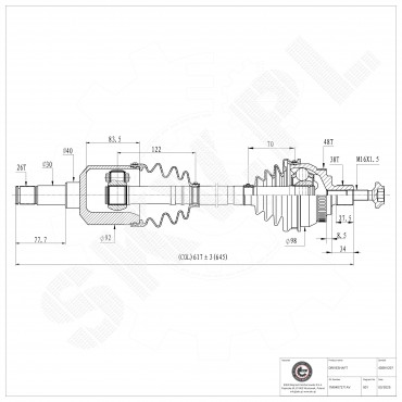 Arbre de transmission Cardan Pour VW Seat Ford 7M0407451BX 7M0407449X 1097318