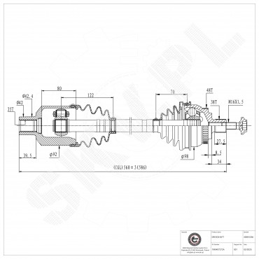 Arbre de transmission Cardan Pour VW Seat Ford 7M3407452AX 1689846 1020964