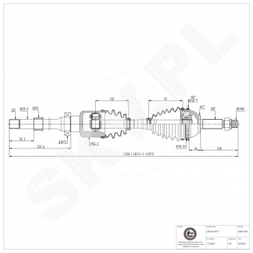 Arbre de transmission Cardan Avant Droit Pour Ford Transit 1417887 1417888