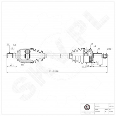 Arbre de transmission Cardan Avant Gauche Pour Hyundai ix35 Kia Sportage