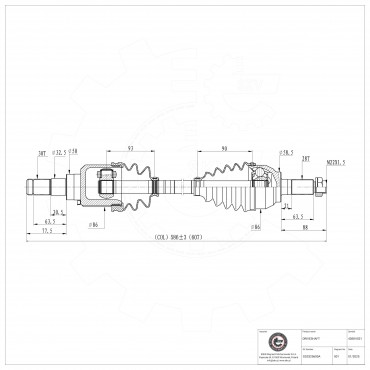 Arbre de transmission Cardan Pour Mazda 3 5 GG3325600A GG3325600B GG3325600C
