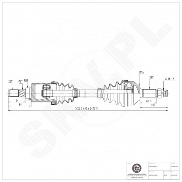 Arbre de transmission Cardan Pour Nissan Qashqai 39101JD52B