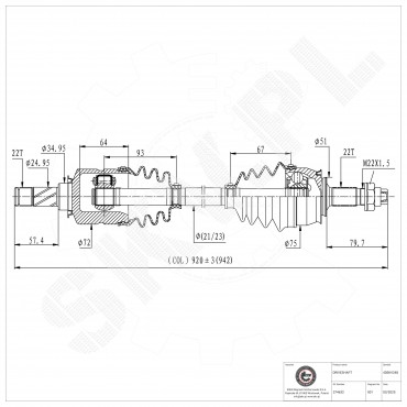 Arbre de transmission Cardan Pour Opel Adam Corsa D E Vauxhall Corsa MK III (D)