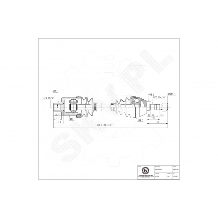 Arbre de transmission Cardan Avant Droit Pour Opel Astra H Zafira B Vauxhall