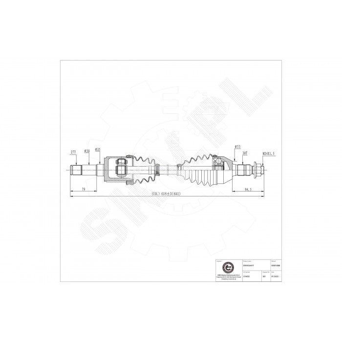 Arbre de transmission Cardan Pour Opel Saab Vauxhall 13228199 374832 374930
