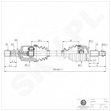Arbre de transmission Cardan Pour Renault Opel Vauxhall 8200452272 4417911