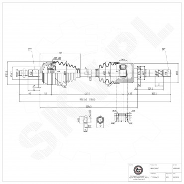 Arbre de transmission Cardan Pour Renault Espace IV 8200387424 8200387439
