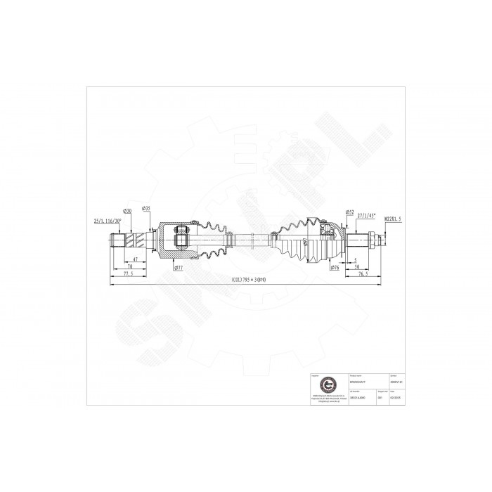 Arbre de transmission Cardan Pour Subaru Forester Impreza Legacy V 28321AJ032