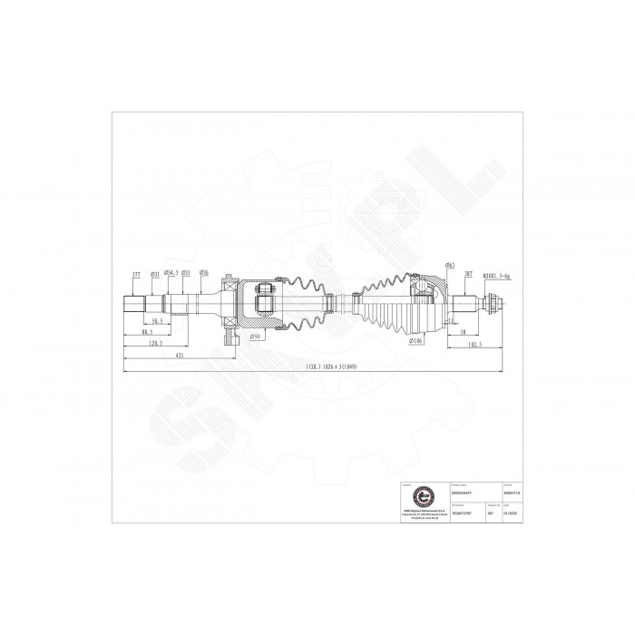 Arbre de transmission Pour VW California T5 Camper T6 Multivan V VI 7E0407454CX