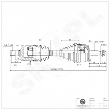 Arbre de transmission Pour VW California T6 Camper Multivan VI 7E0407451QX