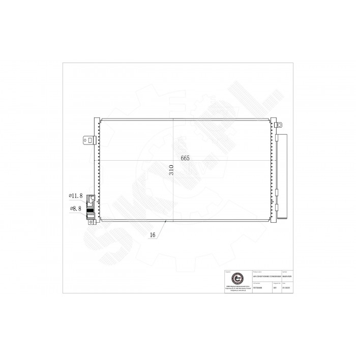 Condenseur de Climatisation Pour Opel Fiat Alfa Romeo Lancia 71772980 93168140