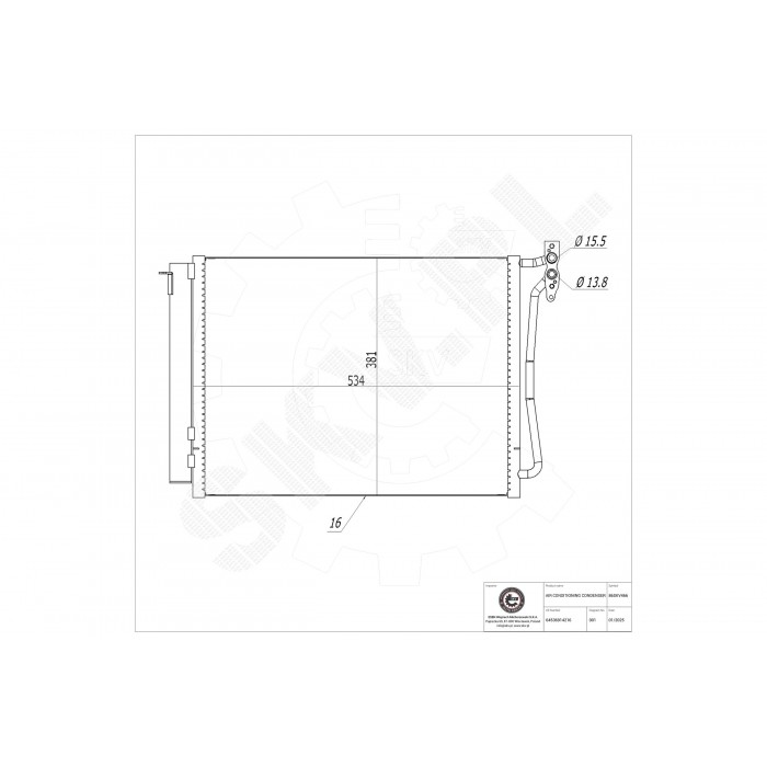 Condenseur de Climatisation Pour BMW X5 E53 64536914216 64538381543 6914216