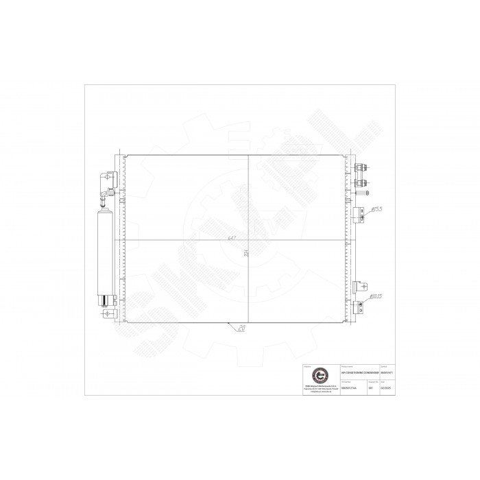 Condenseur de Climatisation Pour Chrysler Dodge Lancia 68050127AA 68050127AB