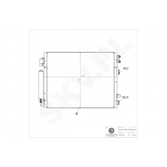 Condenseur de Climatisation Pour Chrysler Dodge Lancia 68085784AA K68085784AA