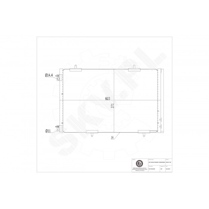 Condenseur de Climatisation Pour Peugeot 301 Citroën C-Elysee 9674994280