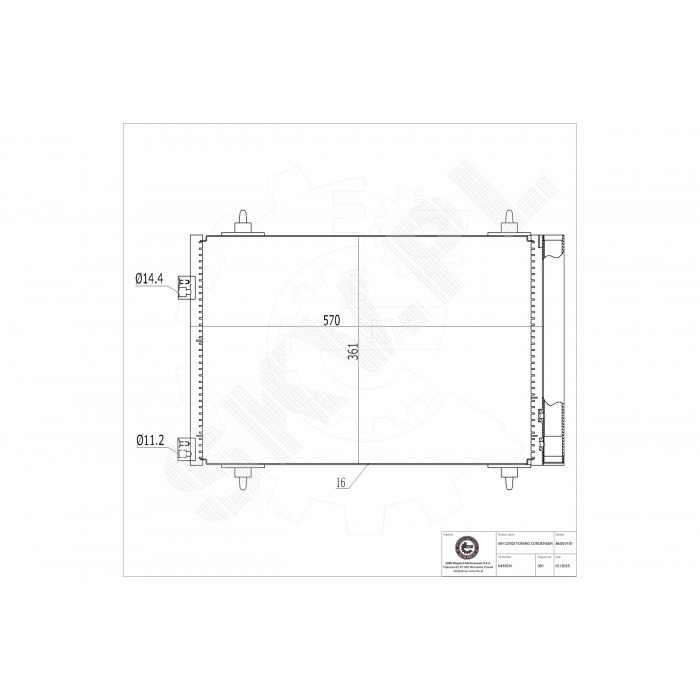 Condenseur de Climatisation Pour Peugeot Partner Citroën Xsara 6455CN