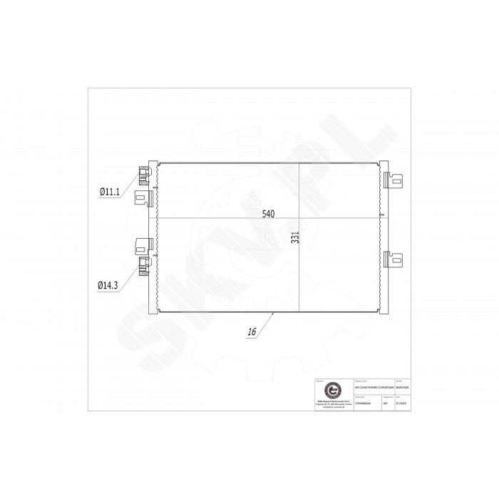 Condenseur de Climatisation Pour Renault Kangoo Dacia Nissan Kubistar 8200137650