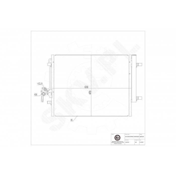 Condenseur de Climatisation Pour Ford Land Rover Volvo 7G9119710AA LR000566