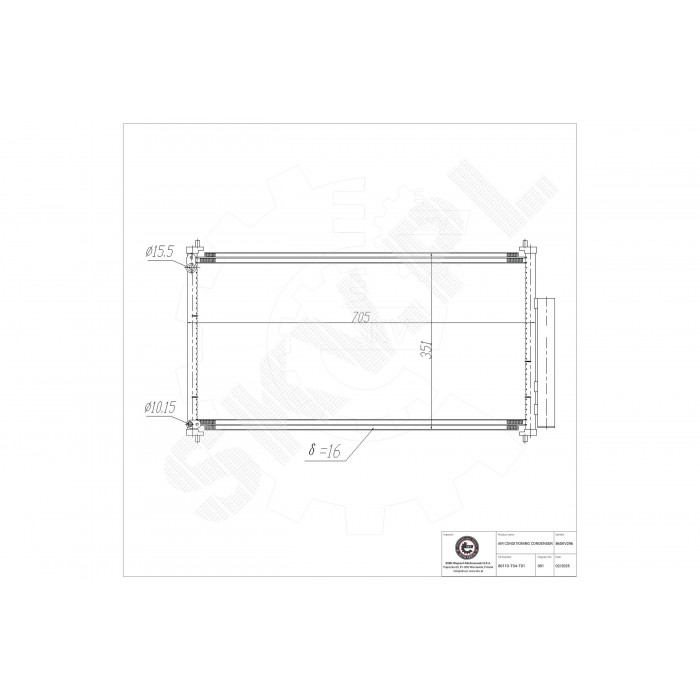 Condenseur de Climatisation Pour Honda Civic IX 80110TS4T01