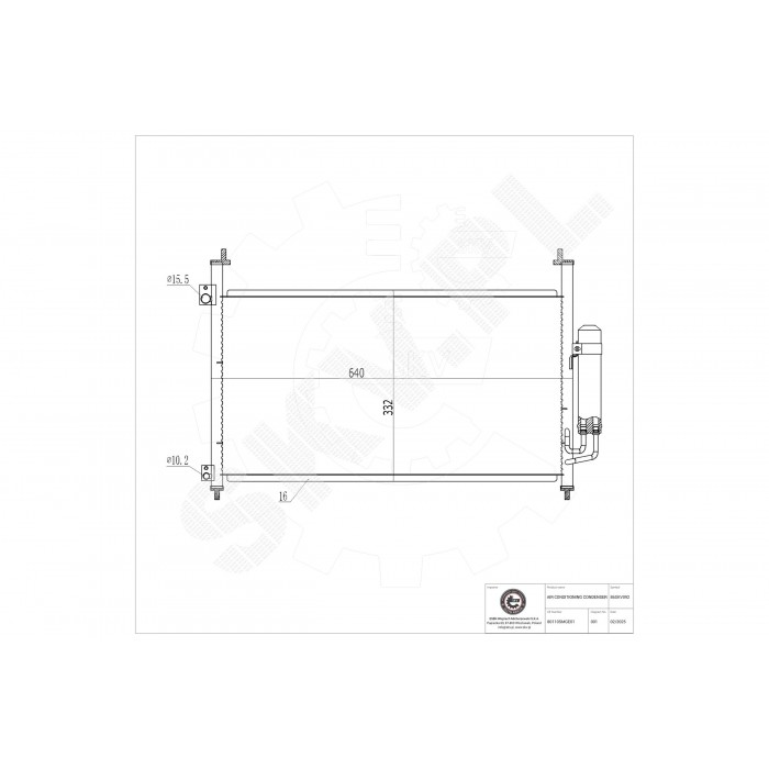 Condenseur de Climatisation Pour Honda Civic VIII 80110SMGE01 80110SMGE02