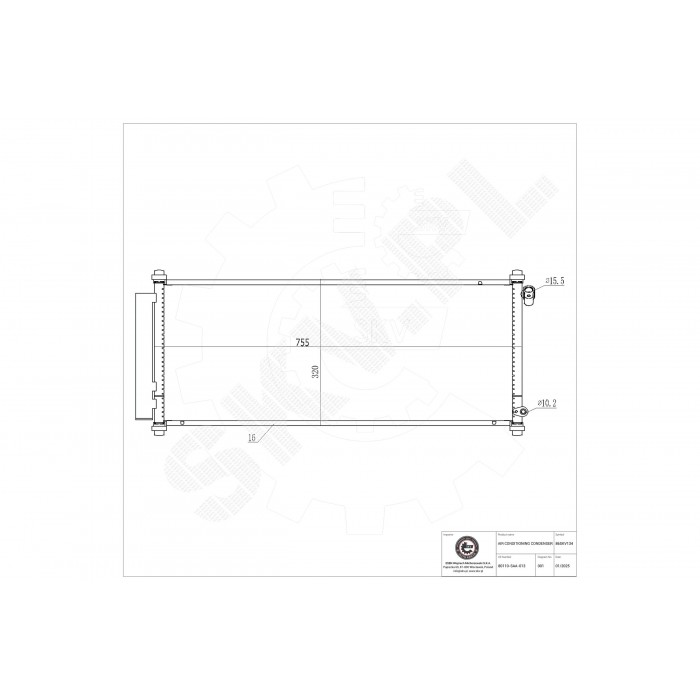 Condenseur de Climatisation Pour Honda Jazz II 80110SAA013
