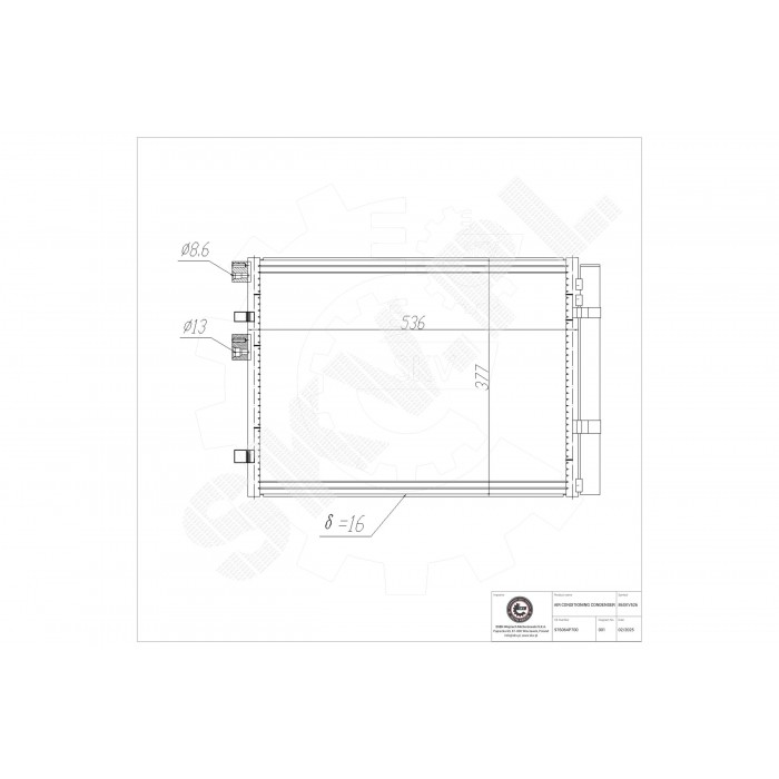Condenseur de Climatisation Pour Hyundai i20 976064P700 976064P700AS