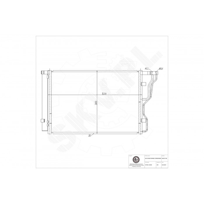 Condenseur de Climatisation Pour Hyundai i40 976063Z000 976063Z001