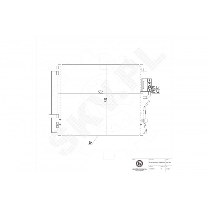 Condenseur de Climatisation Pour Hyundai Santa Fé II 976062B700 976062B750
