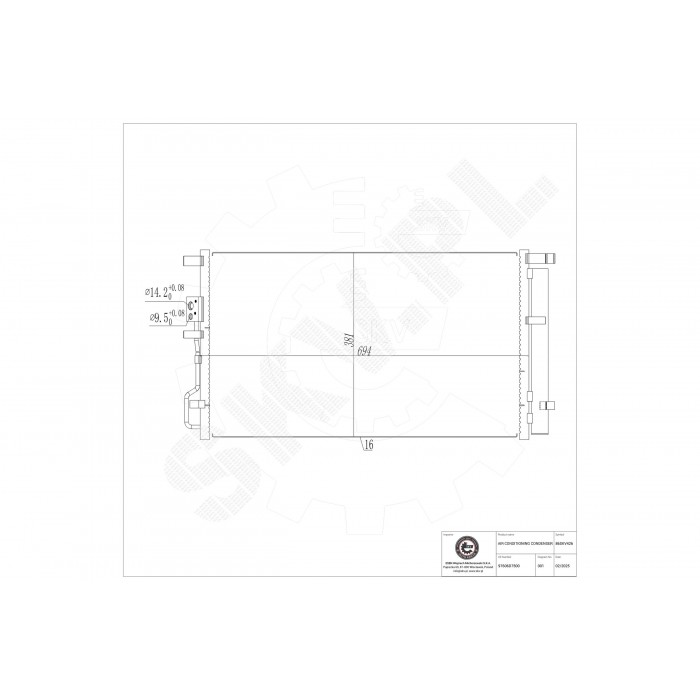 Condenseur de Climatisation Pour Hyundai Tucson Kia Sportage 97606D7500